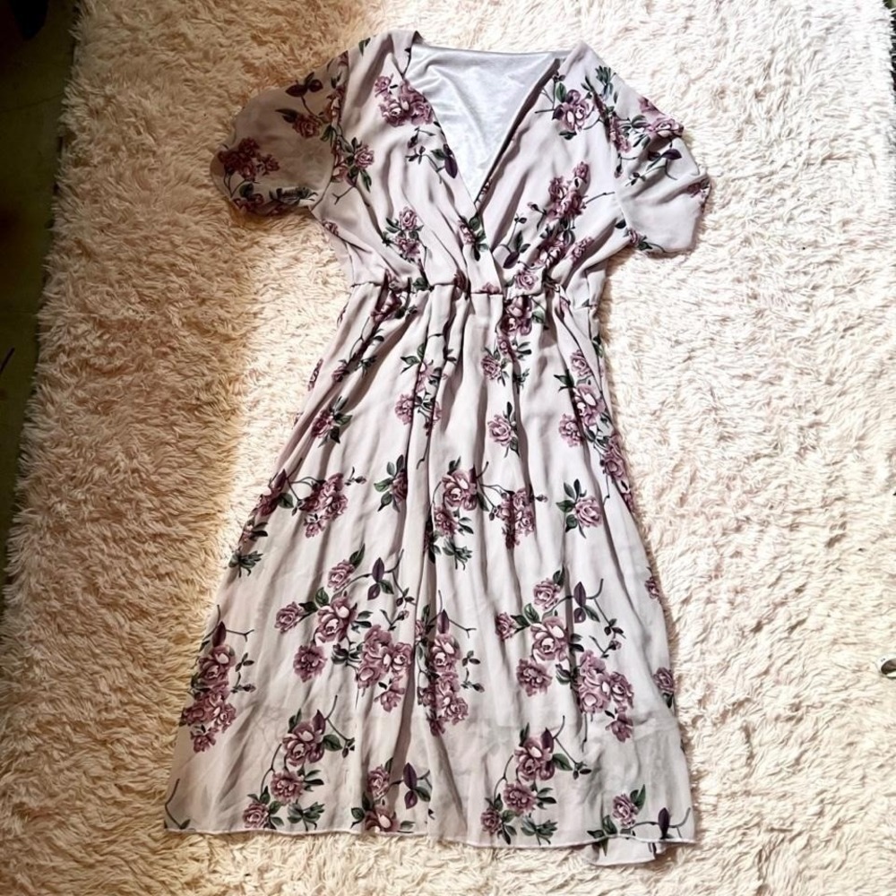 Tea Party Whimsical Floral Maxi Dress Womens  2XL‎ Coquette Twee Feminine Fairy